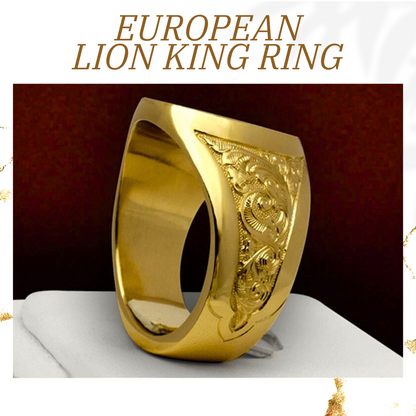 24K LUXURY EUROPEAN LION KING GOLD RING