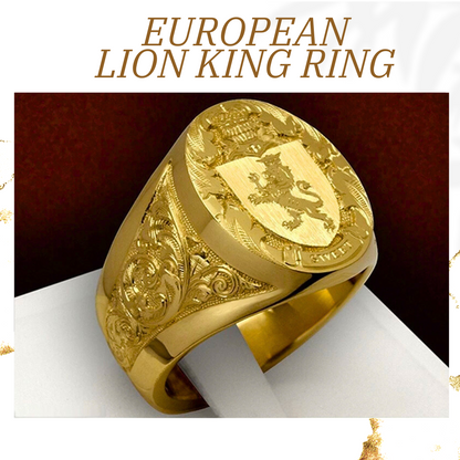 24K LUXURY EUROPEAN LION KING GOLD RING